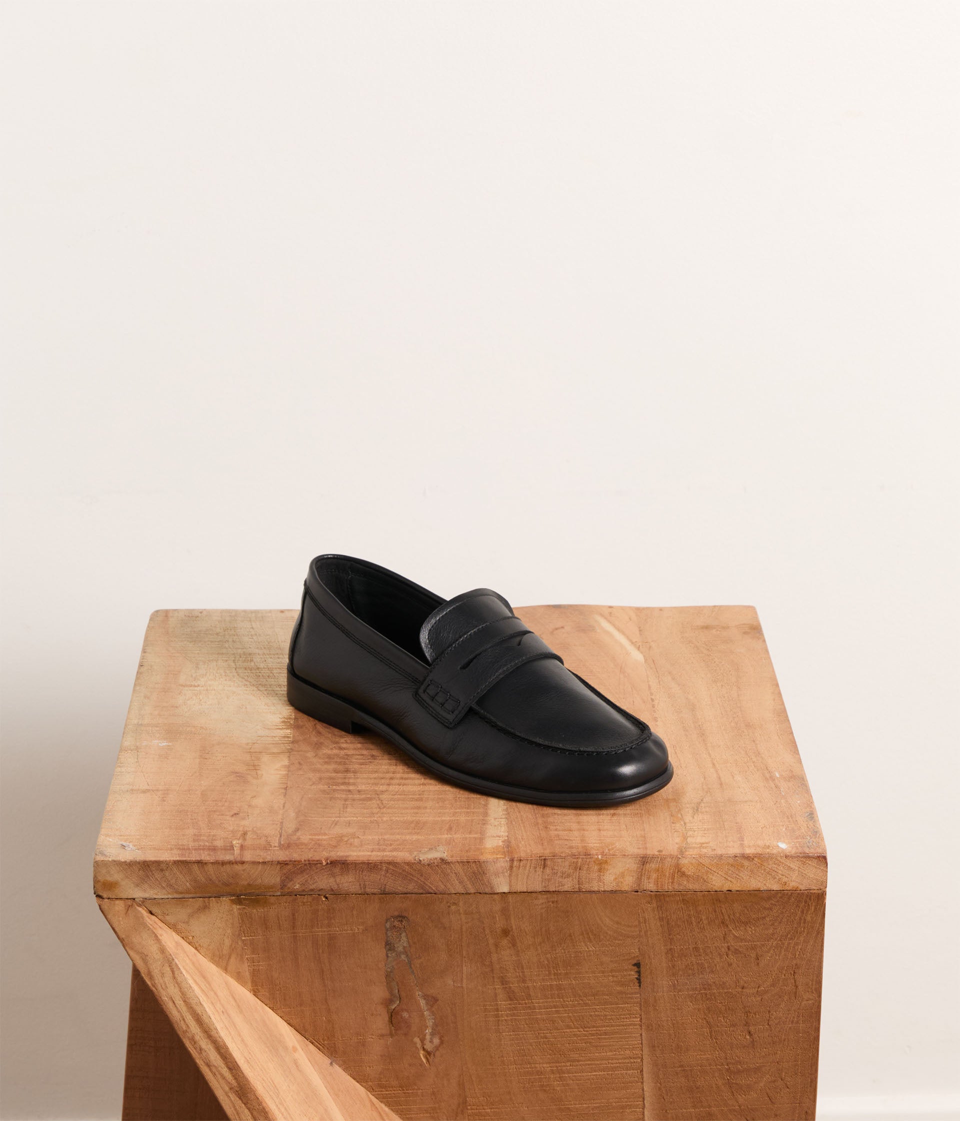 Mocassins en cuir noir Oreo