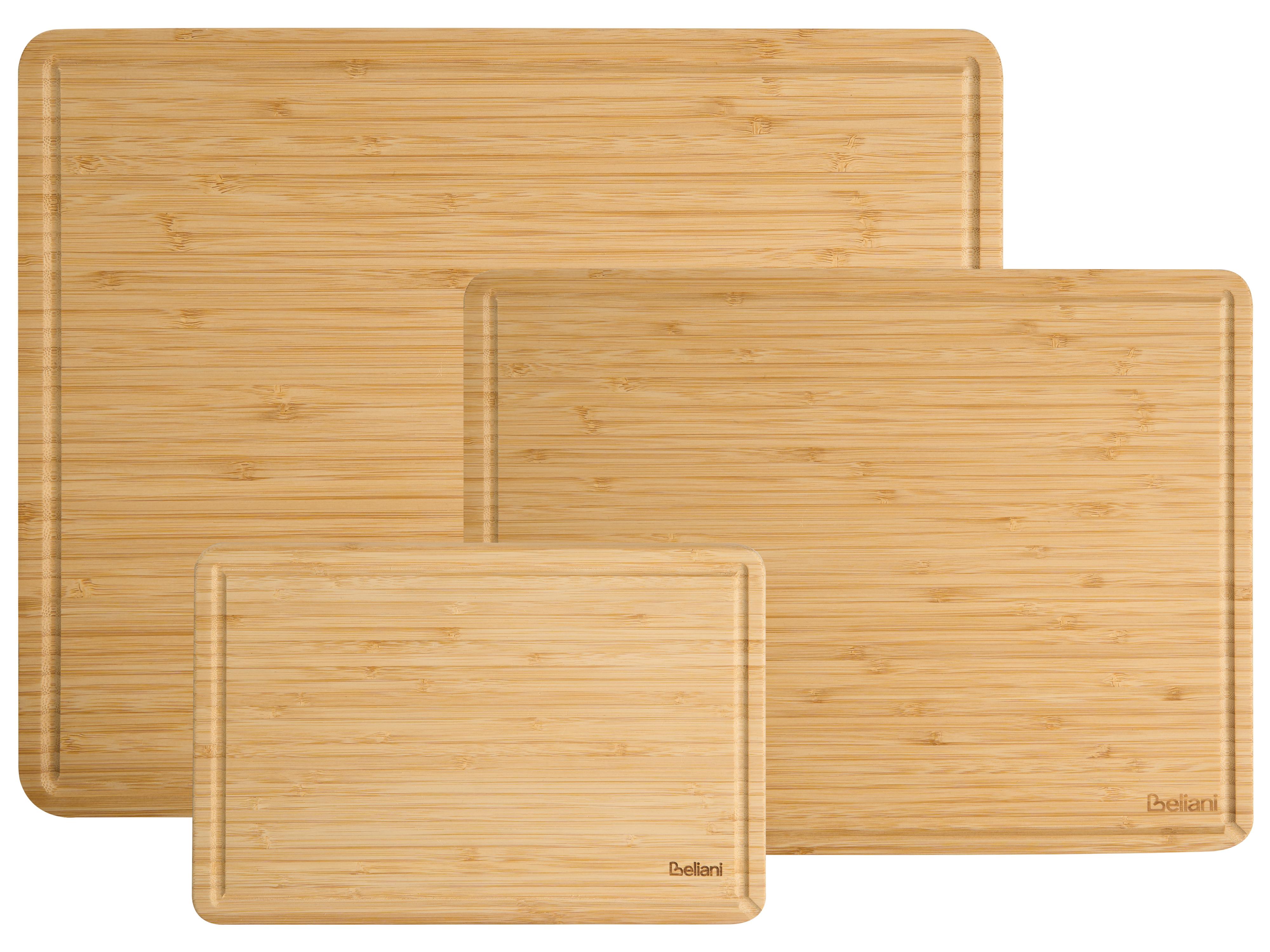 Set of 3 Chopping Boards FOUACE Bamboo Light Brown