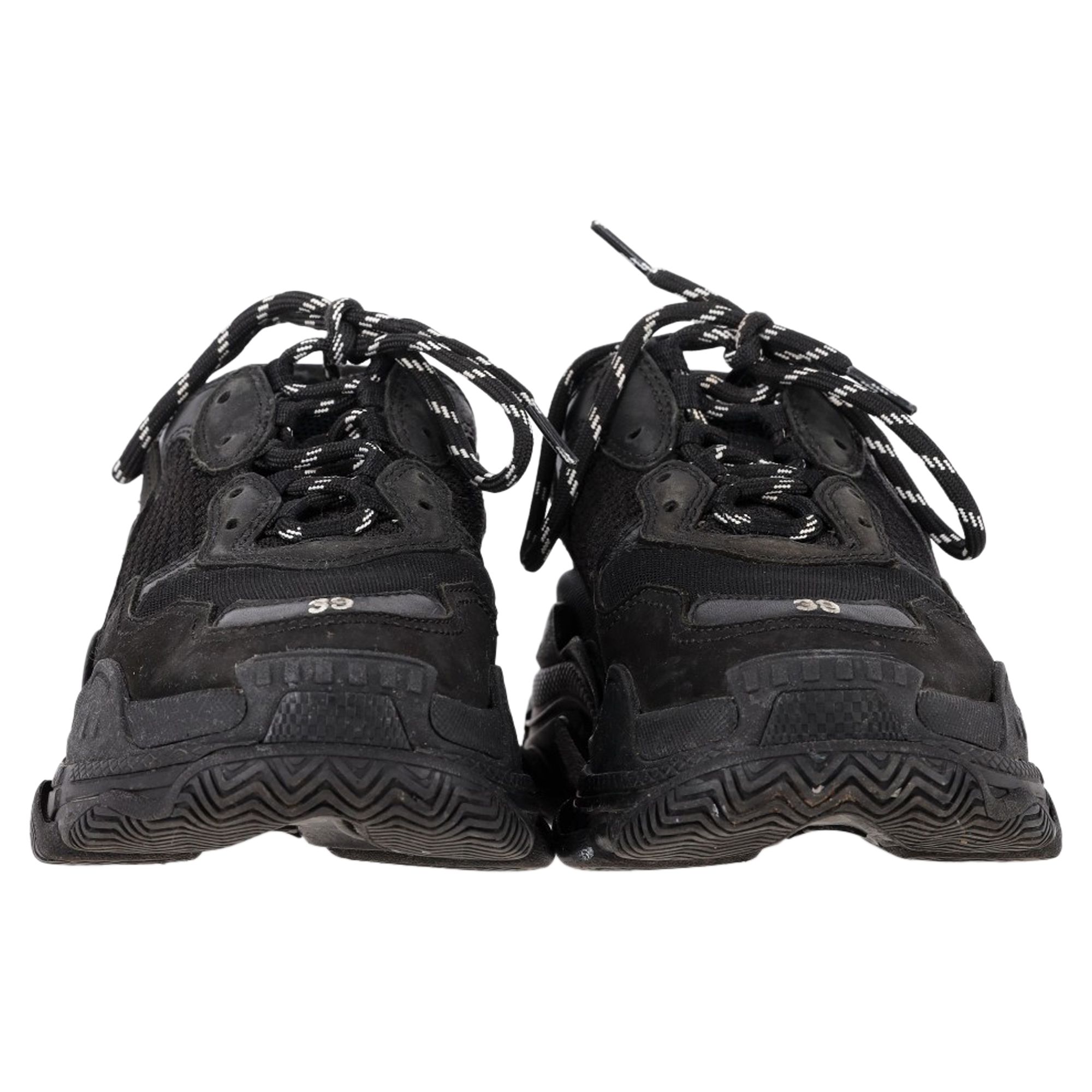 Balenciaga Preloved Triple S Sneakers in Black Polyester