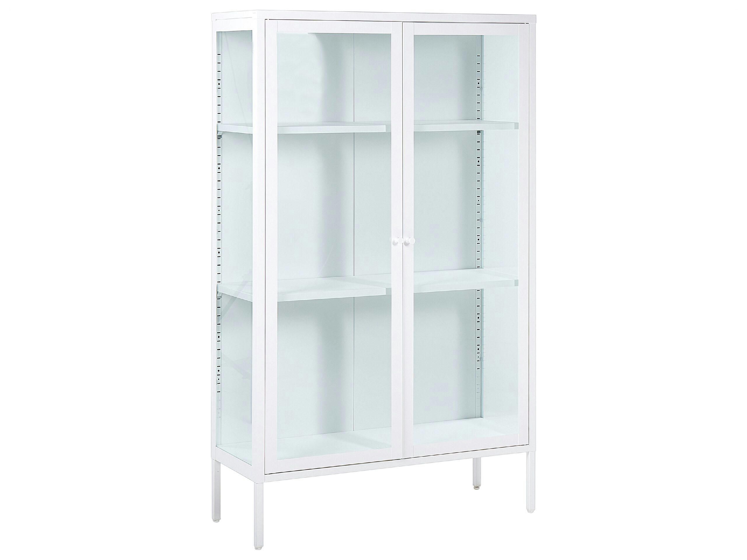 NASH - Armoire à vitrine en acier blanc