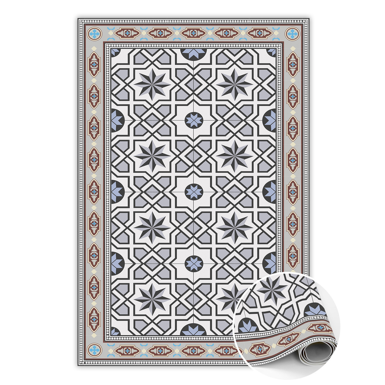 Dywan winylowy do domu 60x90 cm - geometryczne gwiazdki