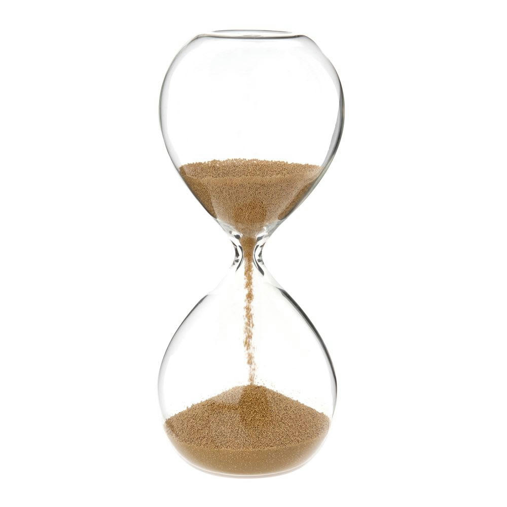 - Sablier doré en verre