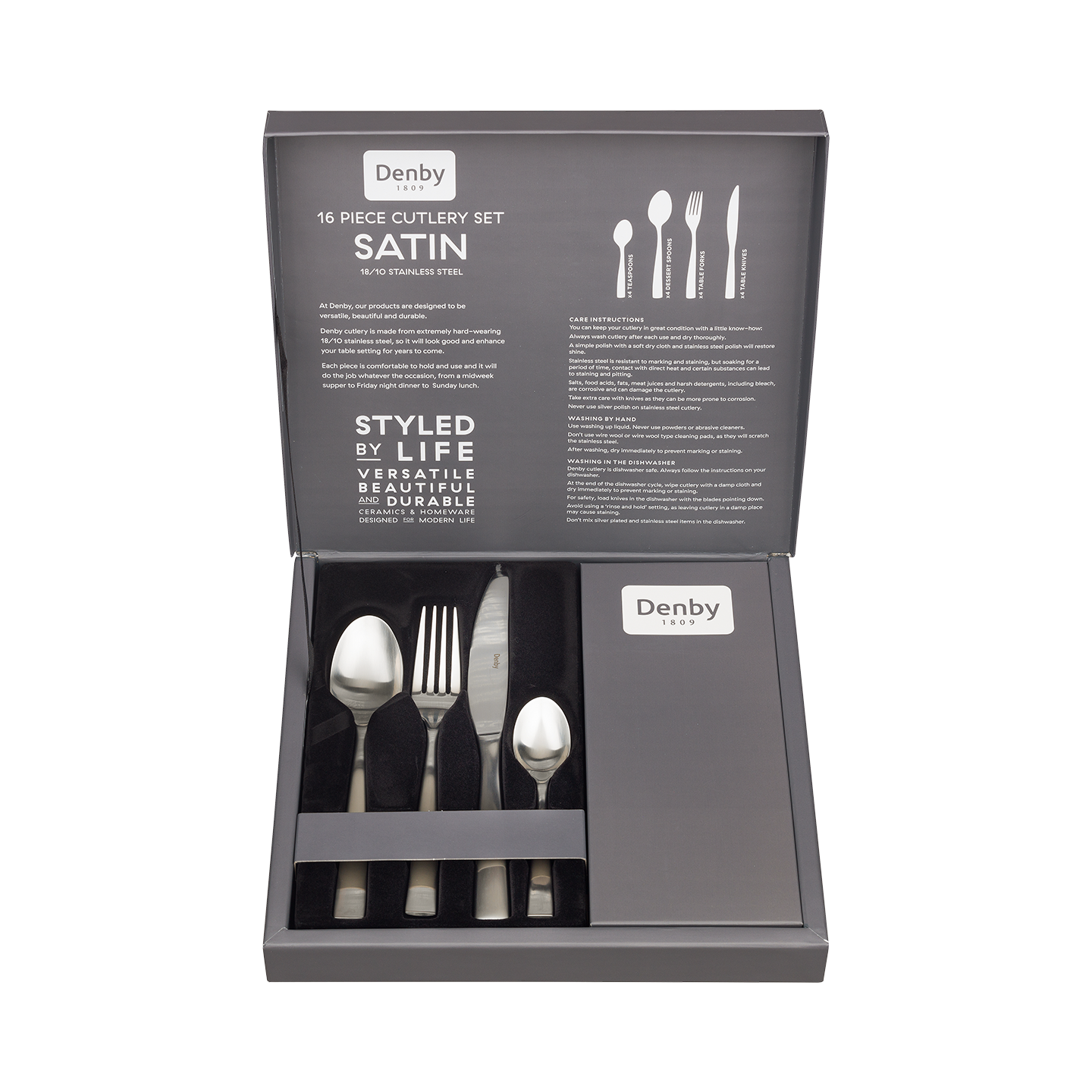 Satin 16 Piece Cutlery Set