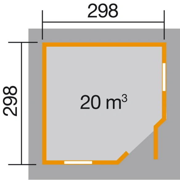 Gartenhaus »149 5-Eck Gr.2«, Holz, BxHxT: 380 x 290 x 298 cm (Außenmaße inkl. Dachüberstand)