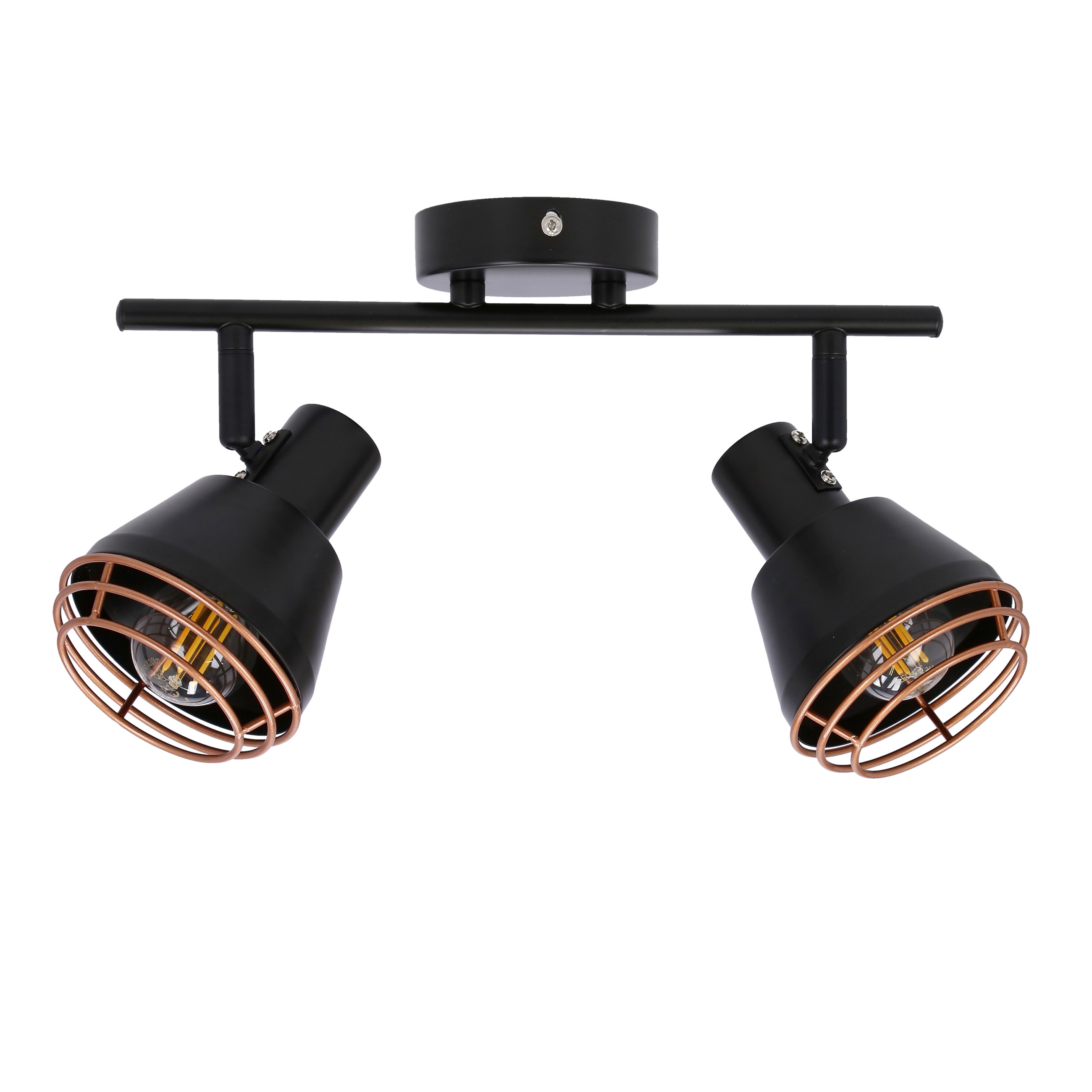 Lampa sufitowa czarna-złoto NERIA 2xE14x40W wym: 15x32x18 cm Candellux
