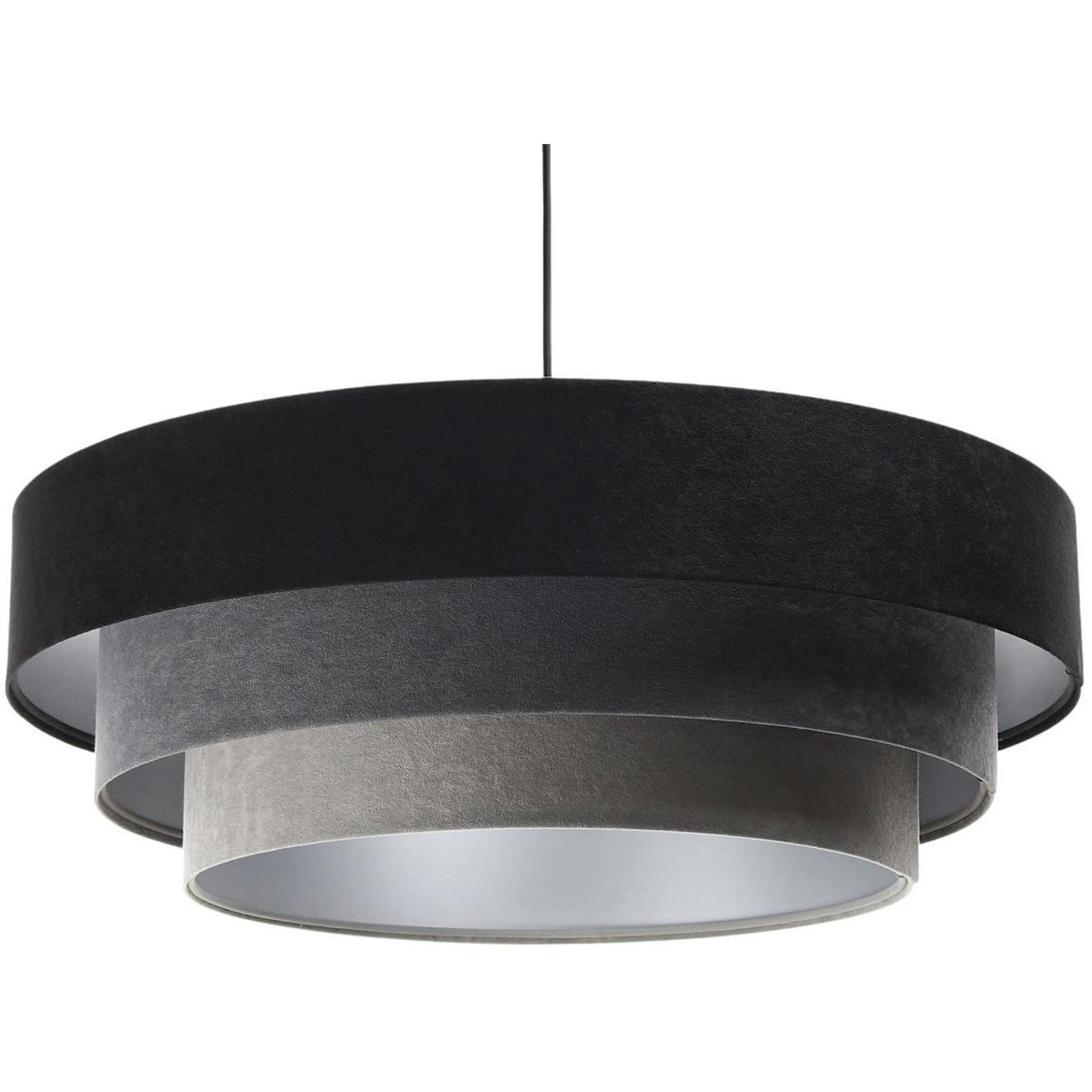 TRINITI - Suspension Tissu Noir 60x60x25 cm