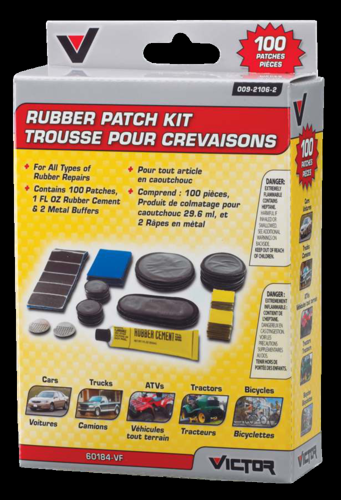 Victor Rubber Patch Kit w/ Rubber Cement, 103-pc