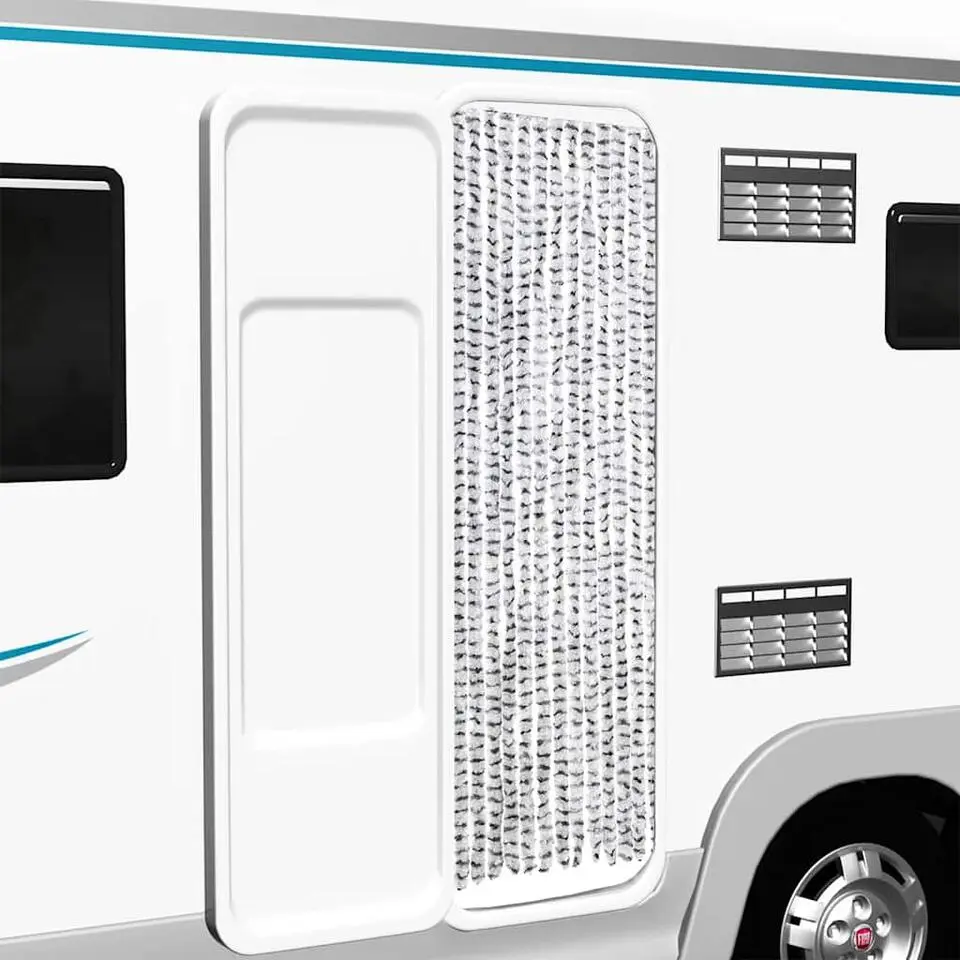 vidaXL - Deurgordijn - Grijs - Polypropyleen