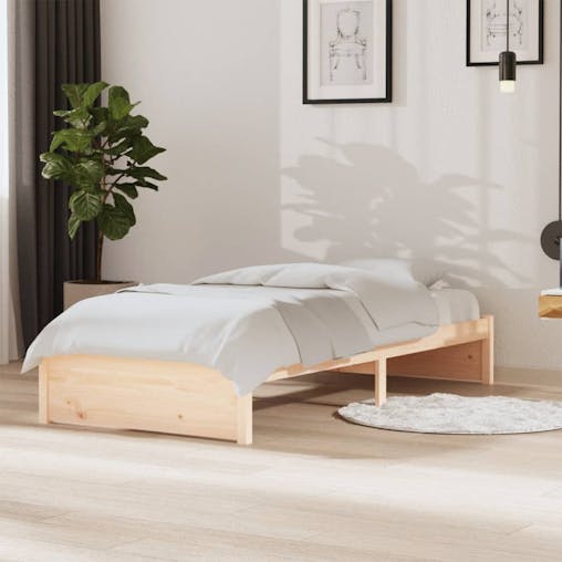 NNEVL Bed Frame Solid Wood 92x187 cm Single Size