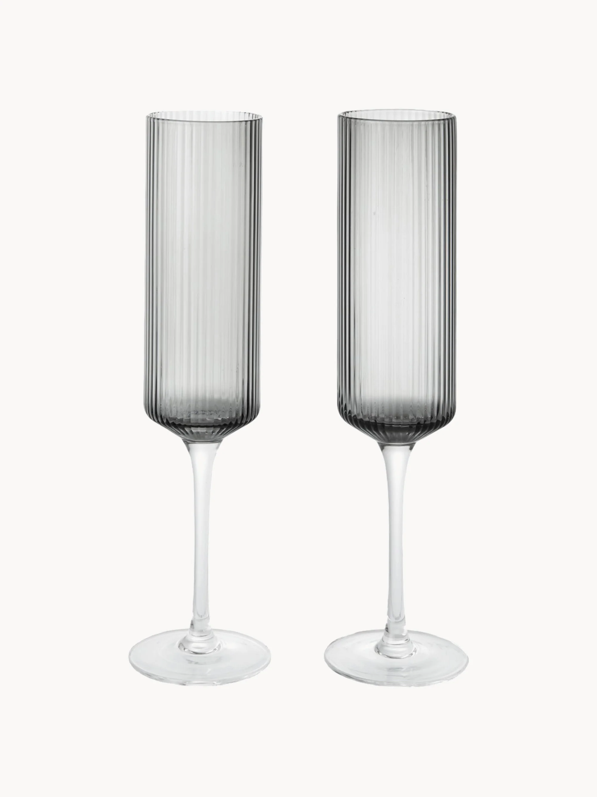 Mundgeblasene Sektflöten Ripple, 2er-Set