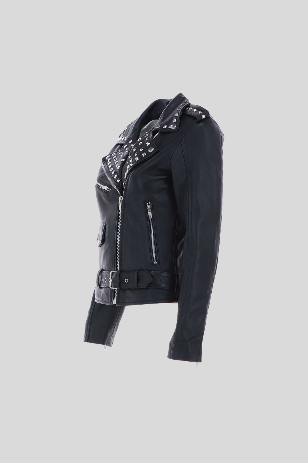 Ashwood Leather Strega' Real Leather Goth Style Fashion Biker Jacket With Studs