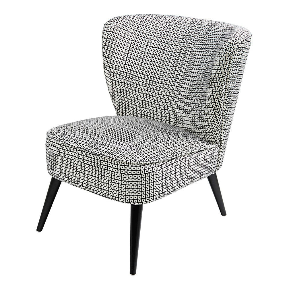 Palm - Fauteuil en velours motifs noirs et blancs