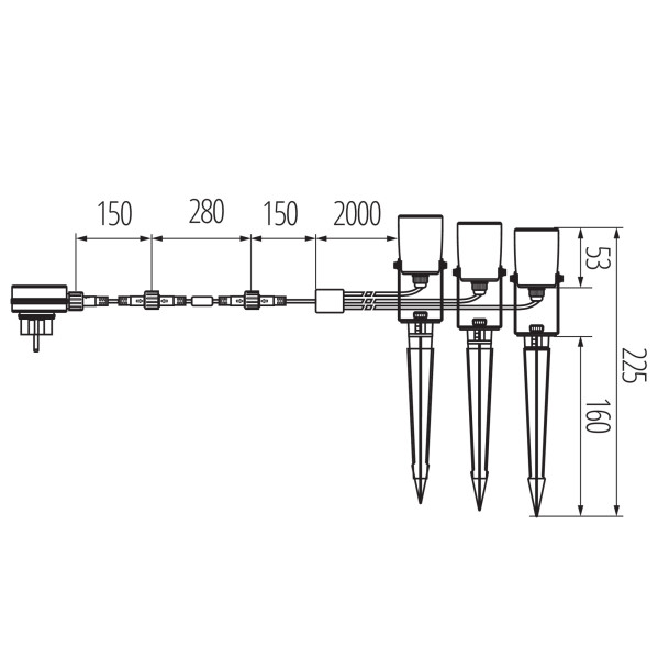 Lampka LED LL SATTI RGB 66635 Lightlogic ogrodowa pilot 3 szt.
