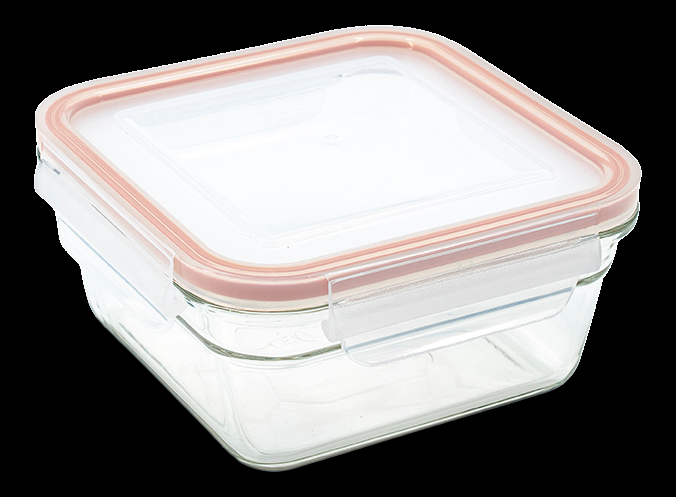 Glasslock Square Glass Food Storage Container leakproof, 900-mL