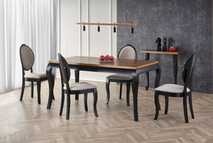 Stół rozkładany WINDSOR 160(240)x90 dąb/czarny