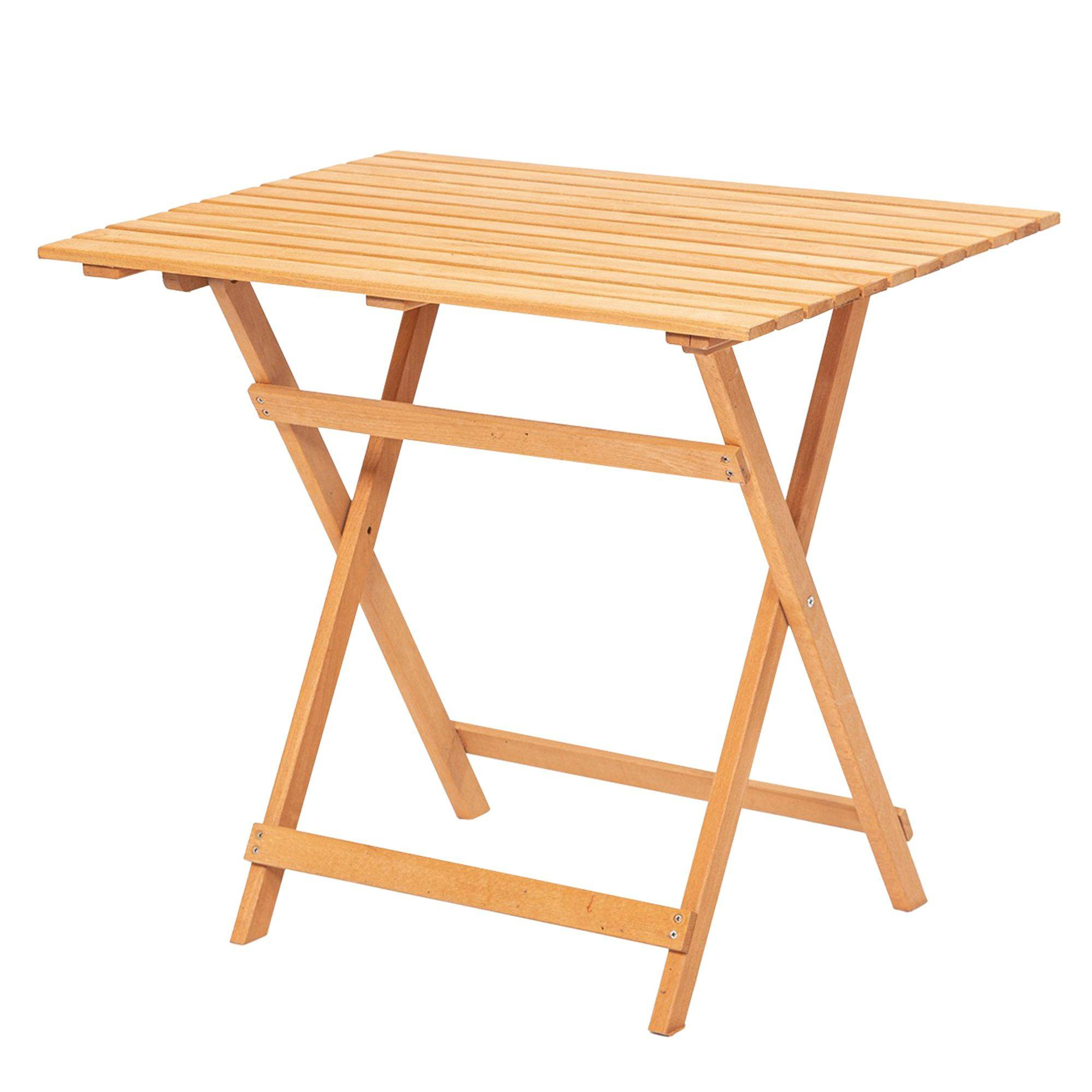 Petite table de jardin pliante en bois 80 cm SORA