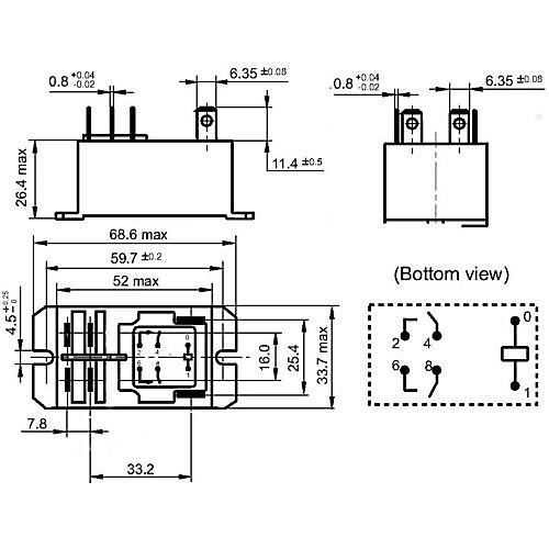 Hongfa HF92F-012D-2A21S Relais enfichable 12 V DC 30 A 2 NO, montage par bride