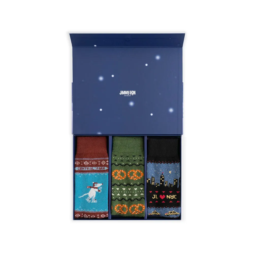 Jimmy Lion Winter In The City crew socks 3 pairs