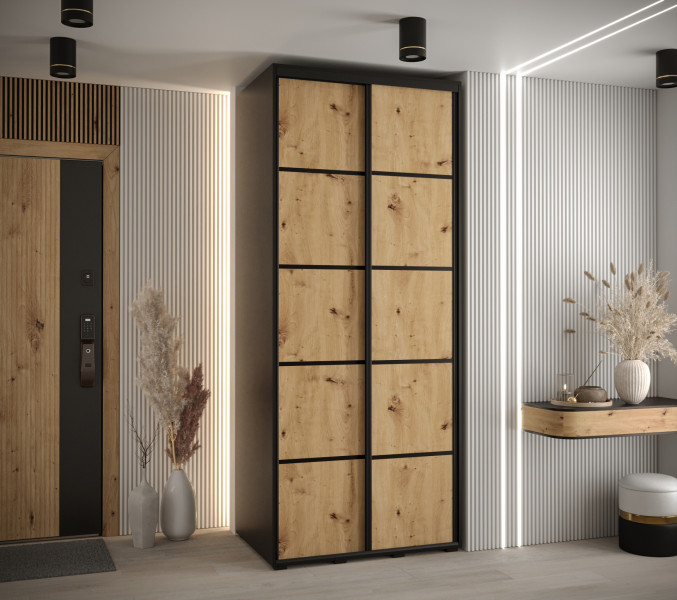 Szafa przesuwna 60 Cannes 4 120 czarny artisan czarny