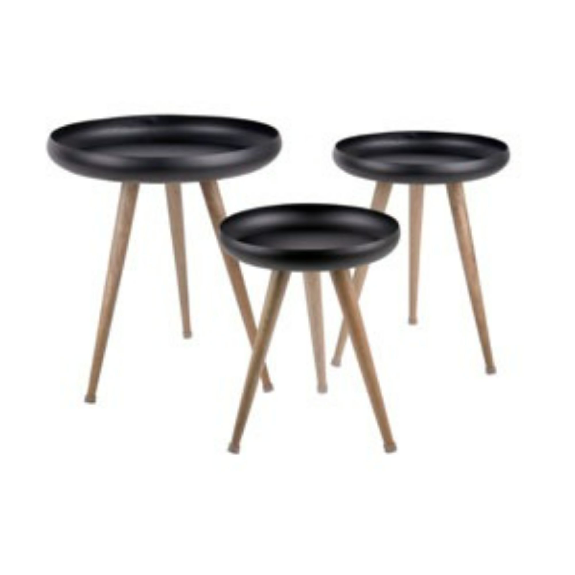 Leitmotiv bijzettafel Tripod - zwart - Ø37cm