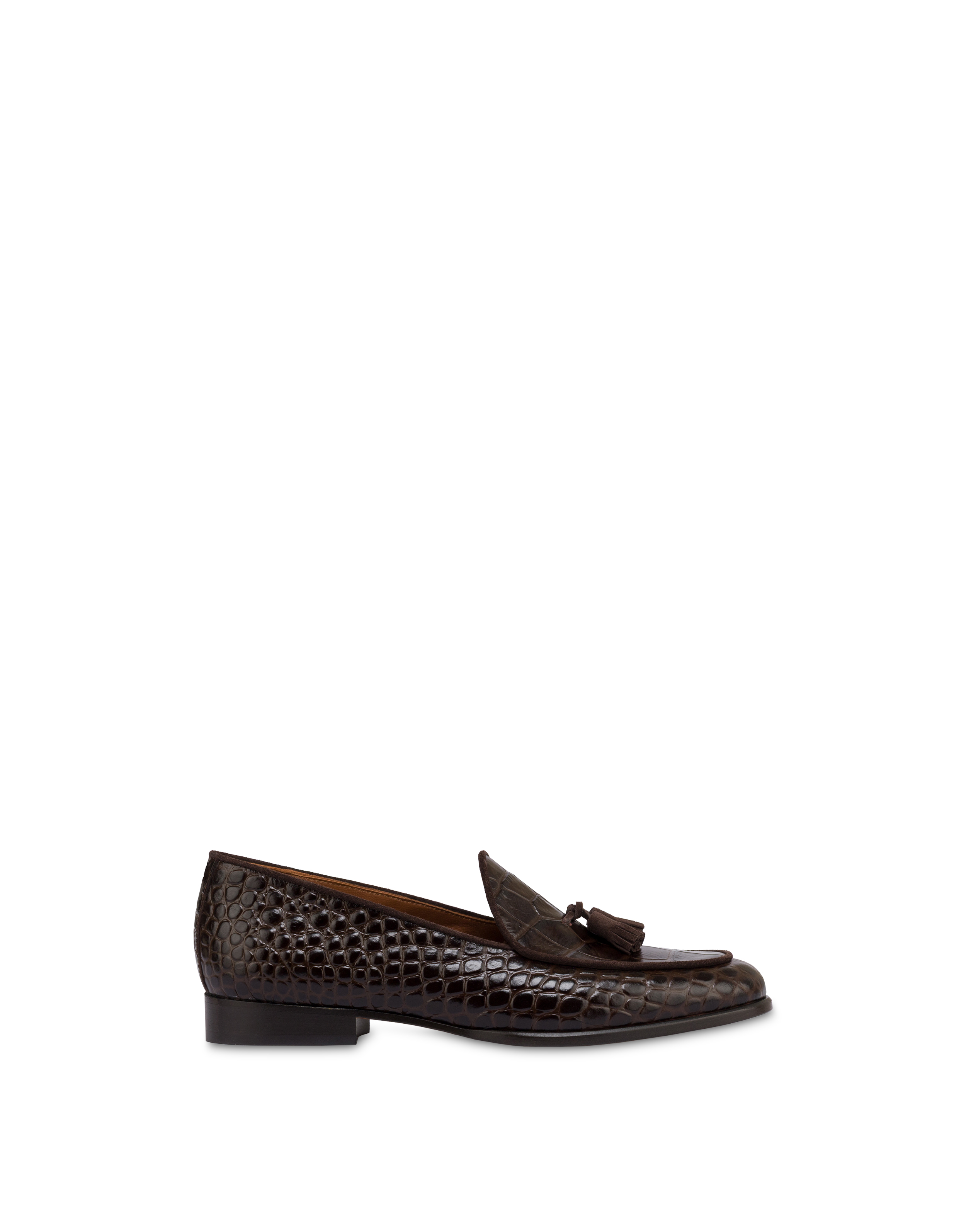 Belgian Shoes Outline In Vitello Stampa Cocco E Crosta T.moro/t.moro