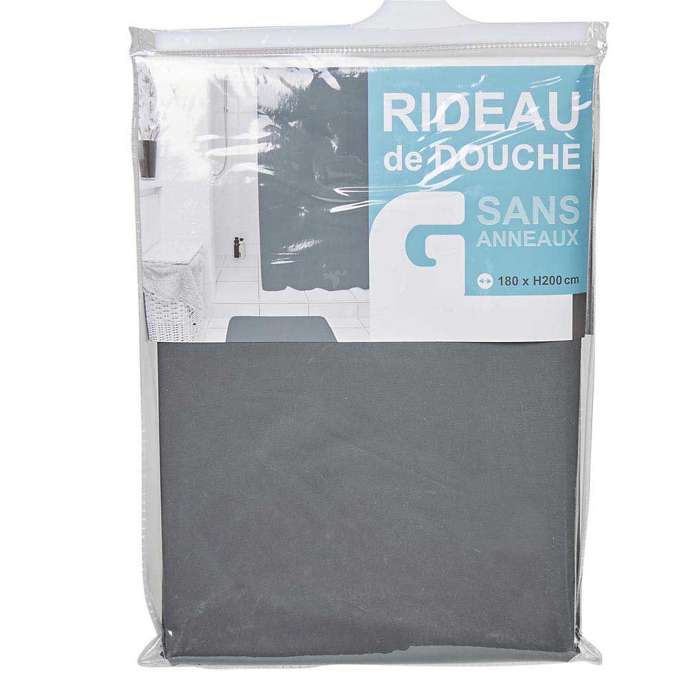 Rideau de douche gris foncé sans anneaux