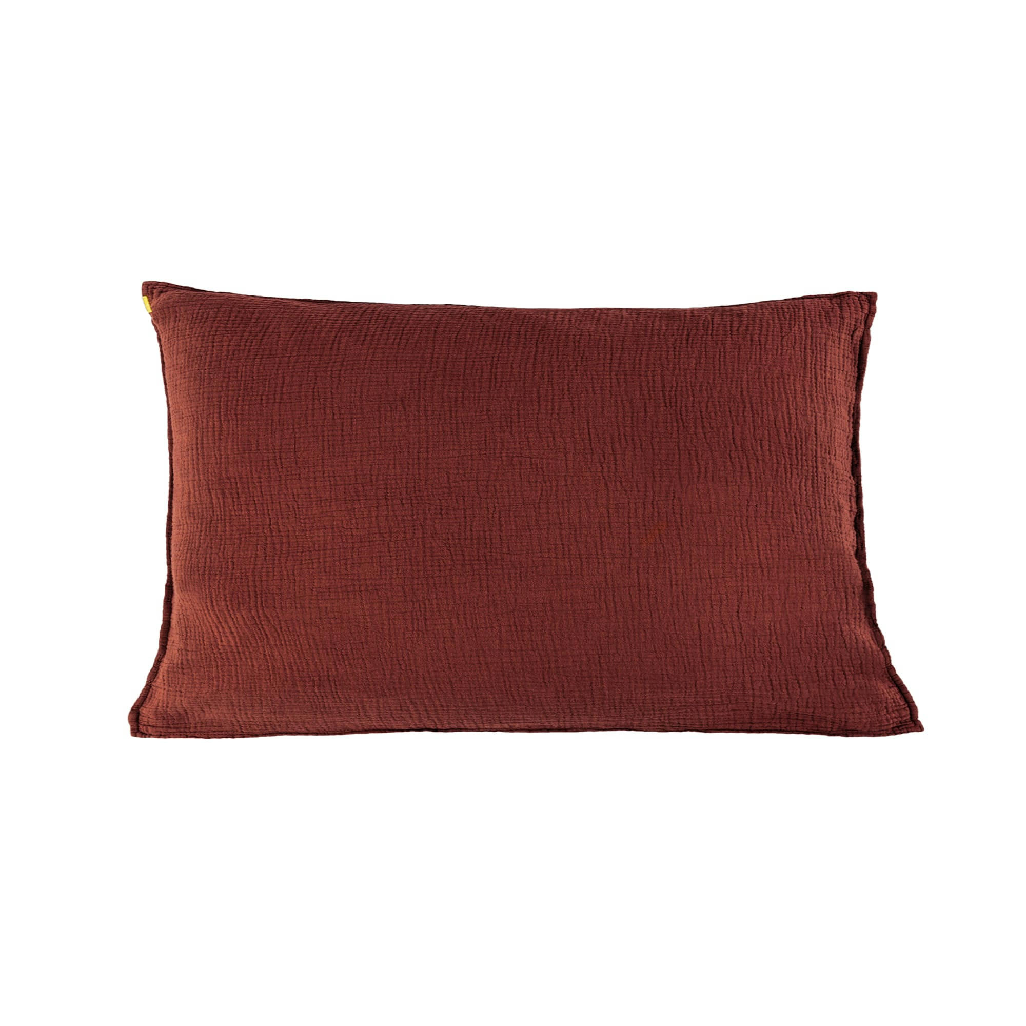 - Taie d'oreiller en double gaze de coton rouille 50x70 cm