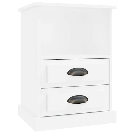 NNEVL Bedside Cabinets 2 pcs High Gloss White 43x36x60 cm