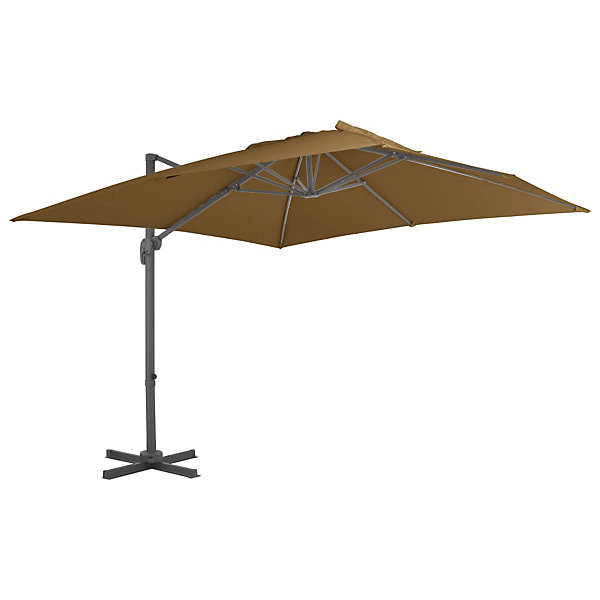 Parasol avec base portable 3 x taupe Helloshop26