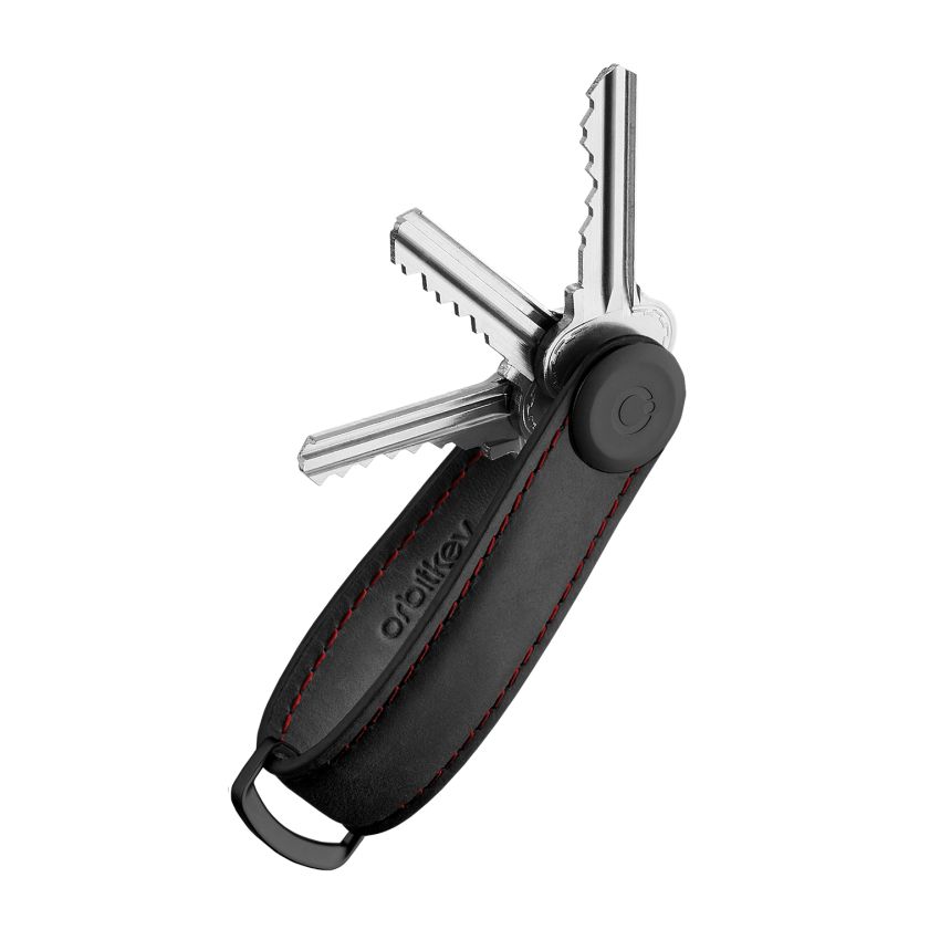 OrbitkeyZwarte leren Orbitkey sleutelhanger