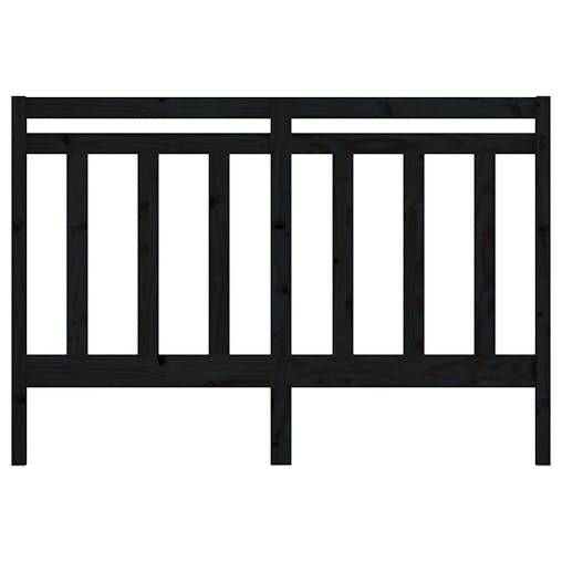 NNEVL Bed Headboard Black 156x4x100 cm Solid Wood Pine