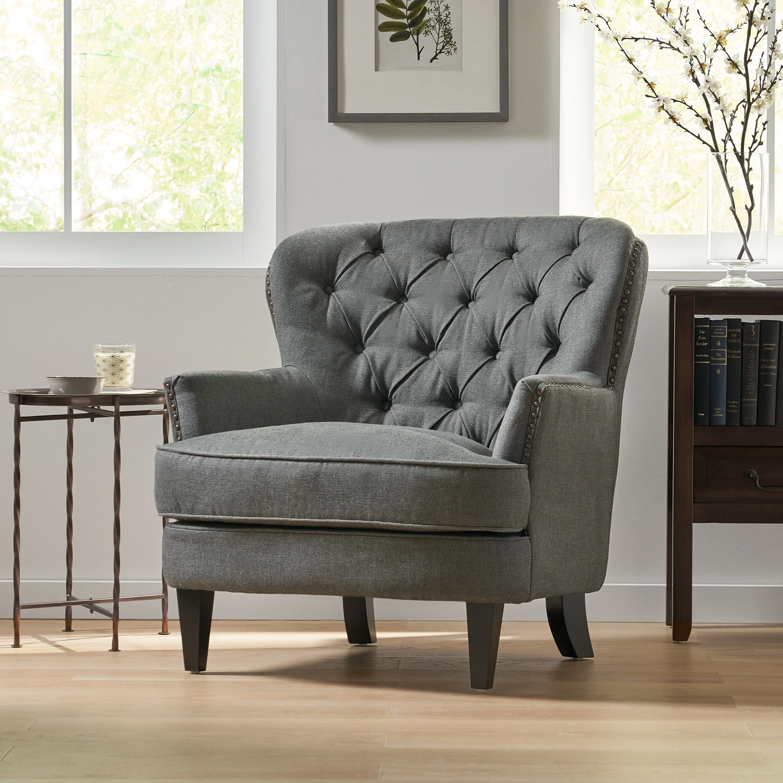Tafton Tufted Oversized Fabric Club Chair by Christopher Knight Home - 33.50 L x 35.00 W x 34.50 H