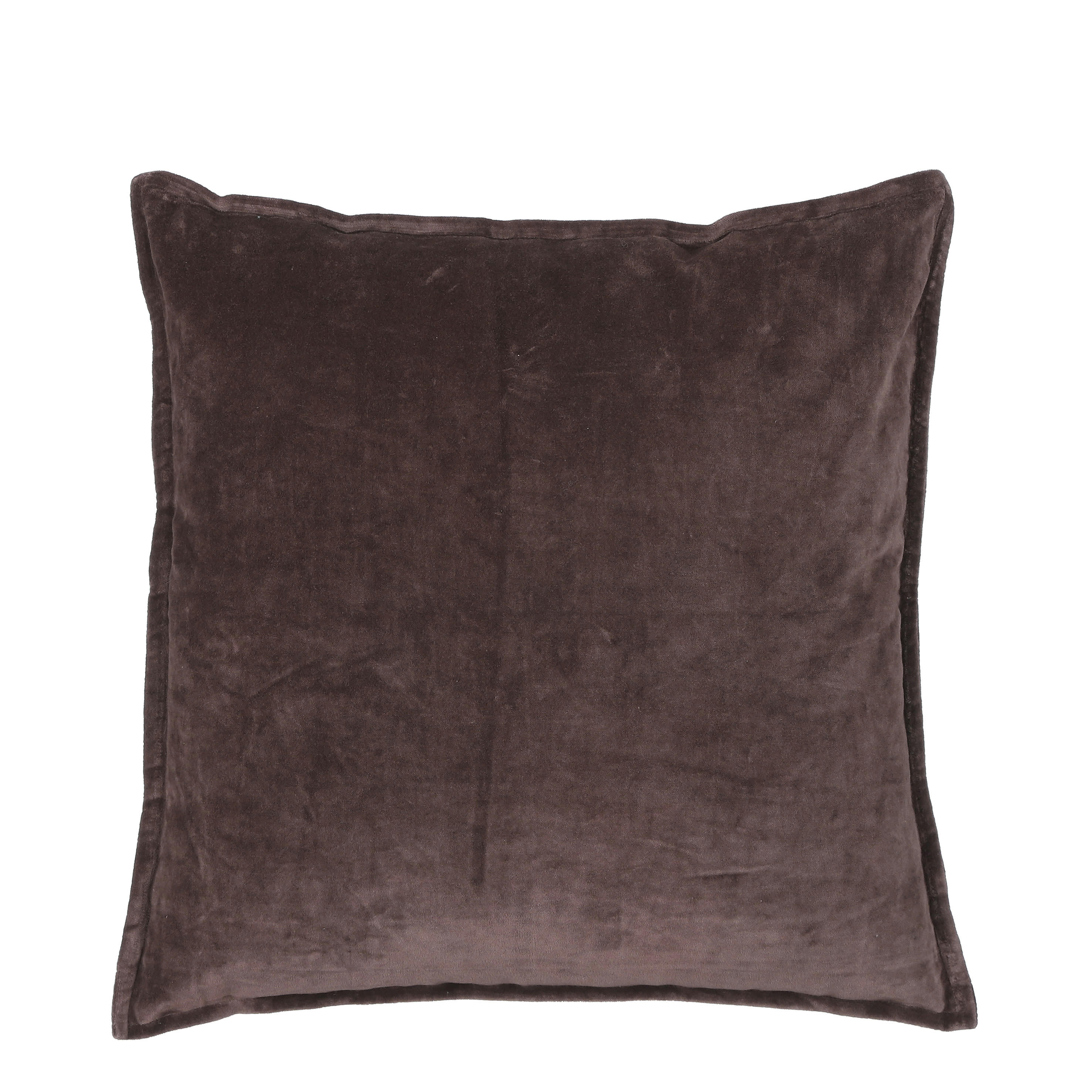 CHARME - Coussin en velours marron foncé 50x50
