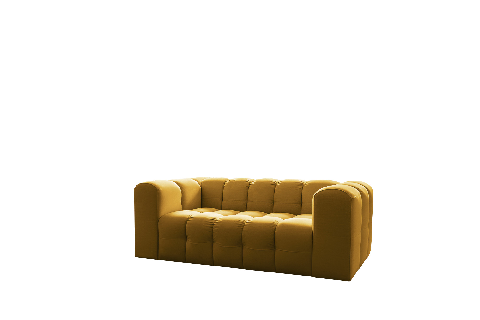 Sofa Baloo, 2-osobowa, do salonu, tkanina Tiffany, miodowy