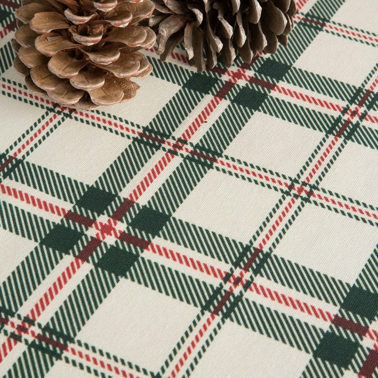 TARTAN - Nappe multicolore imprimée anti-taches coton 140x140 cm