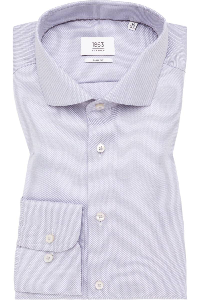 ETERNA 1863 Slim Fit Hemd hellgrau, Strukturiert