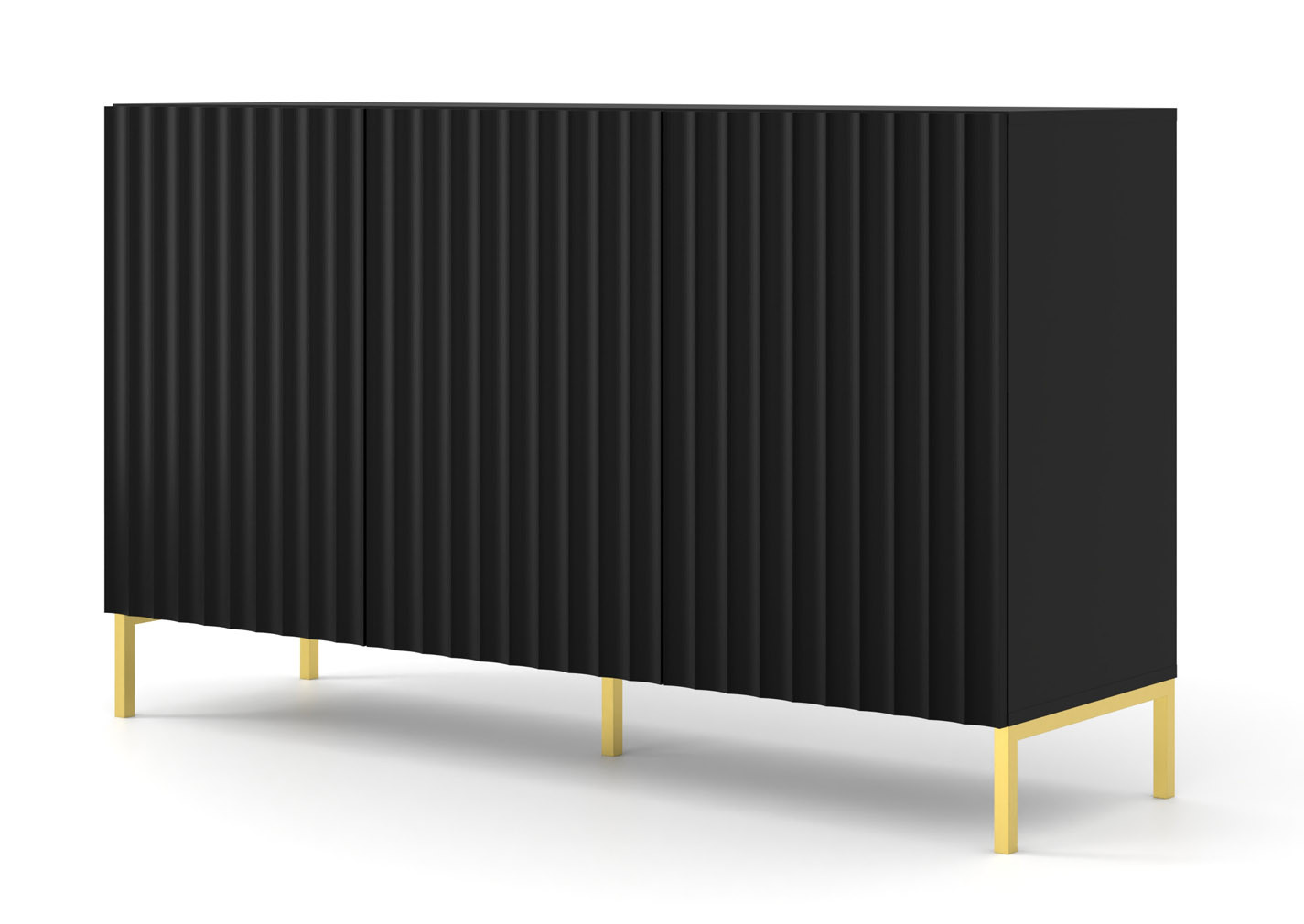 Komoda WAVE 150 cm 3D frez czarny mat