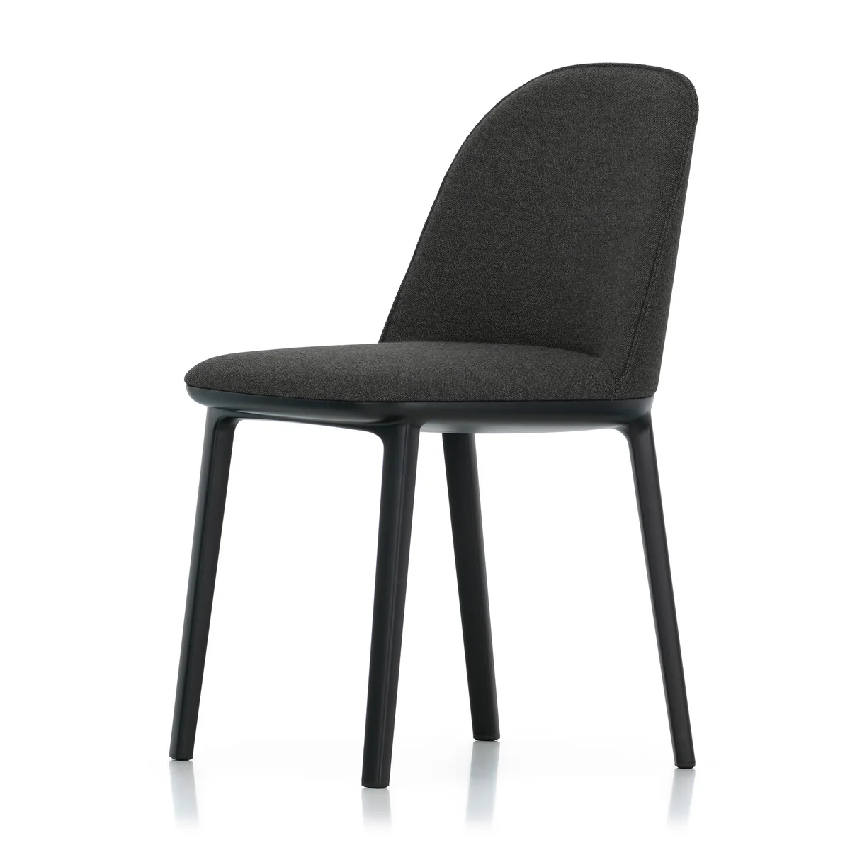 Vitra - Softshell Side Chair, basic dark / Plano (sierragrau / nero), Filzgleiter