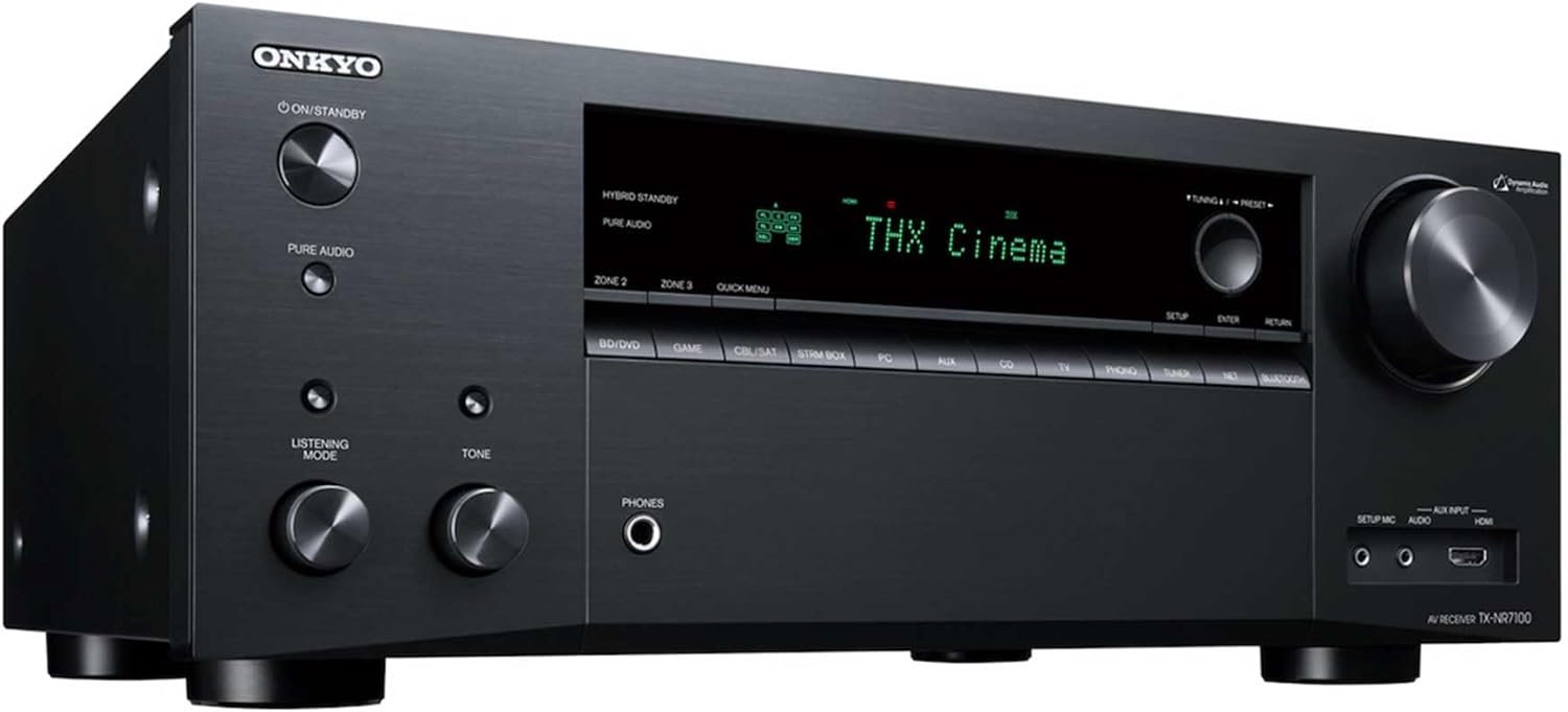 Onkyo TX-NR7100 9.2-Channel AV Receiver - 100 Watts Per Channel  Dirac Live Out of Box  Works with Sonos Certified  THX Certified and More