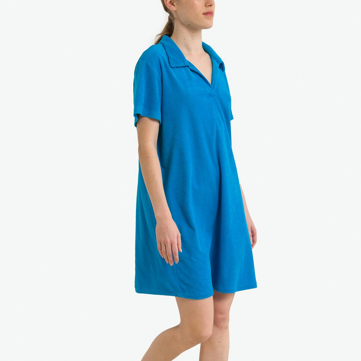 Robe chemise en maille éponge