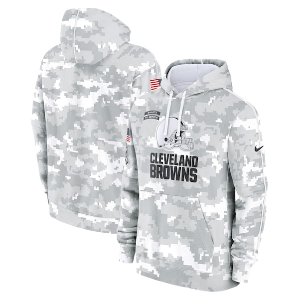 Cleveland Browns Nike 2024 Salute to Service Club Fleece Pullover Hoodie - Arctic Camo