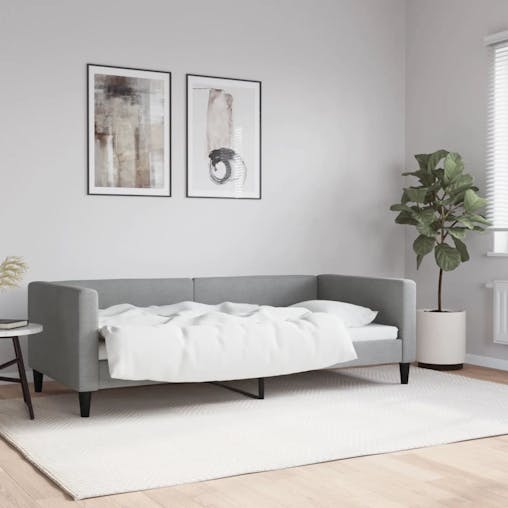 NNEVL Day Bed Light Grey 90x190 cm Fabric