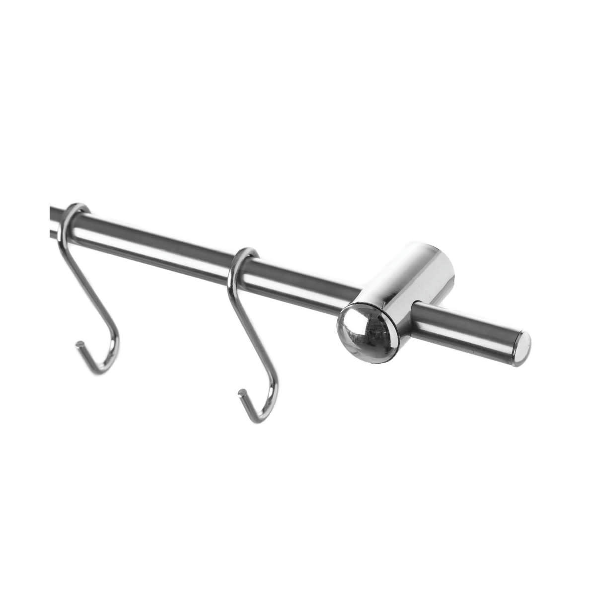 8 CROCHETS - Barre de support pour ustensiles de cuisine L54,5cm