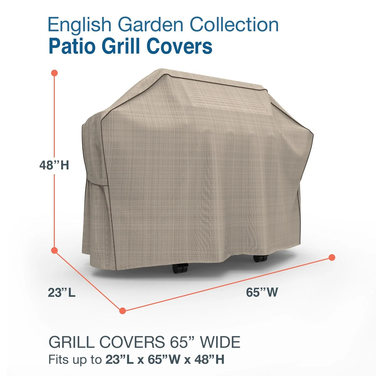 Budge Heavy Duty Waterproof BBQ Grill Cover, English Garden, Tan Tweed