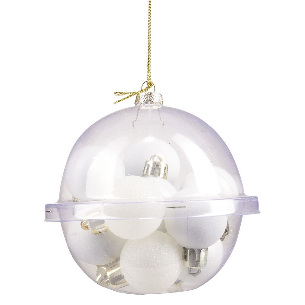 Petite boule de No&euml;l polystyrène blanc Ø3cm x12