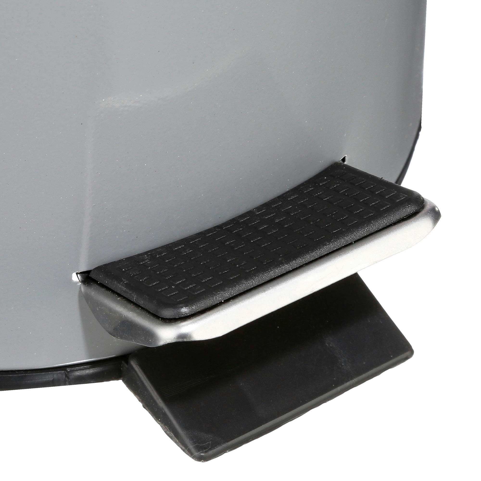 - Poubelle salle de bain métal gris ronde - 3L