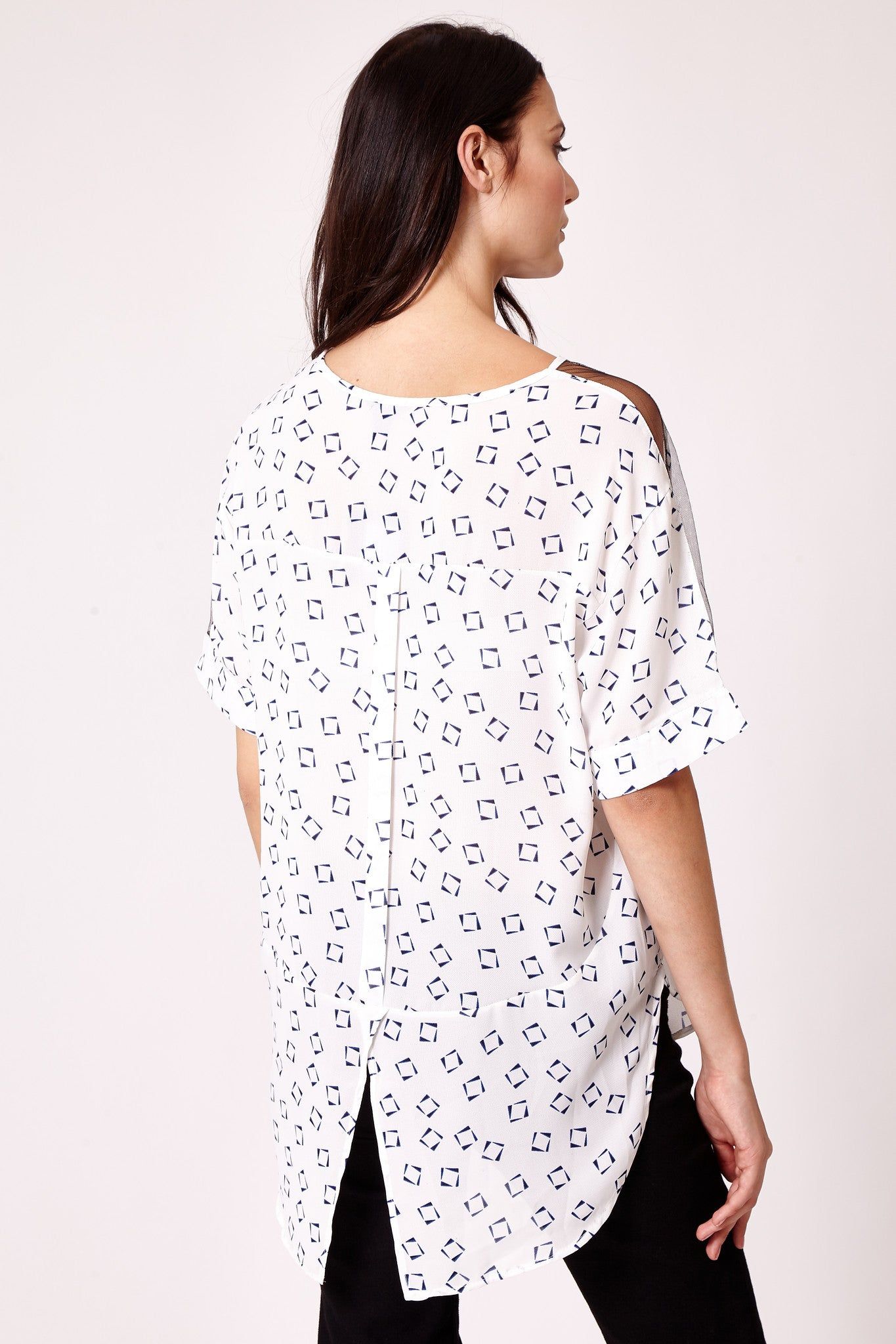 Cutie London Mix Mesh Oversized Top