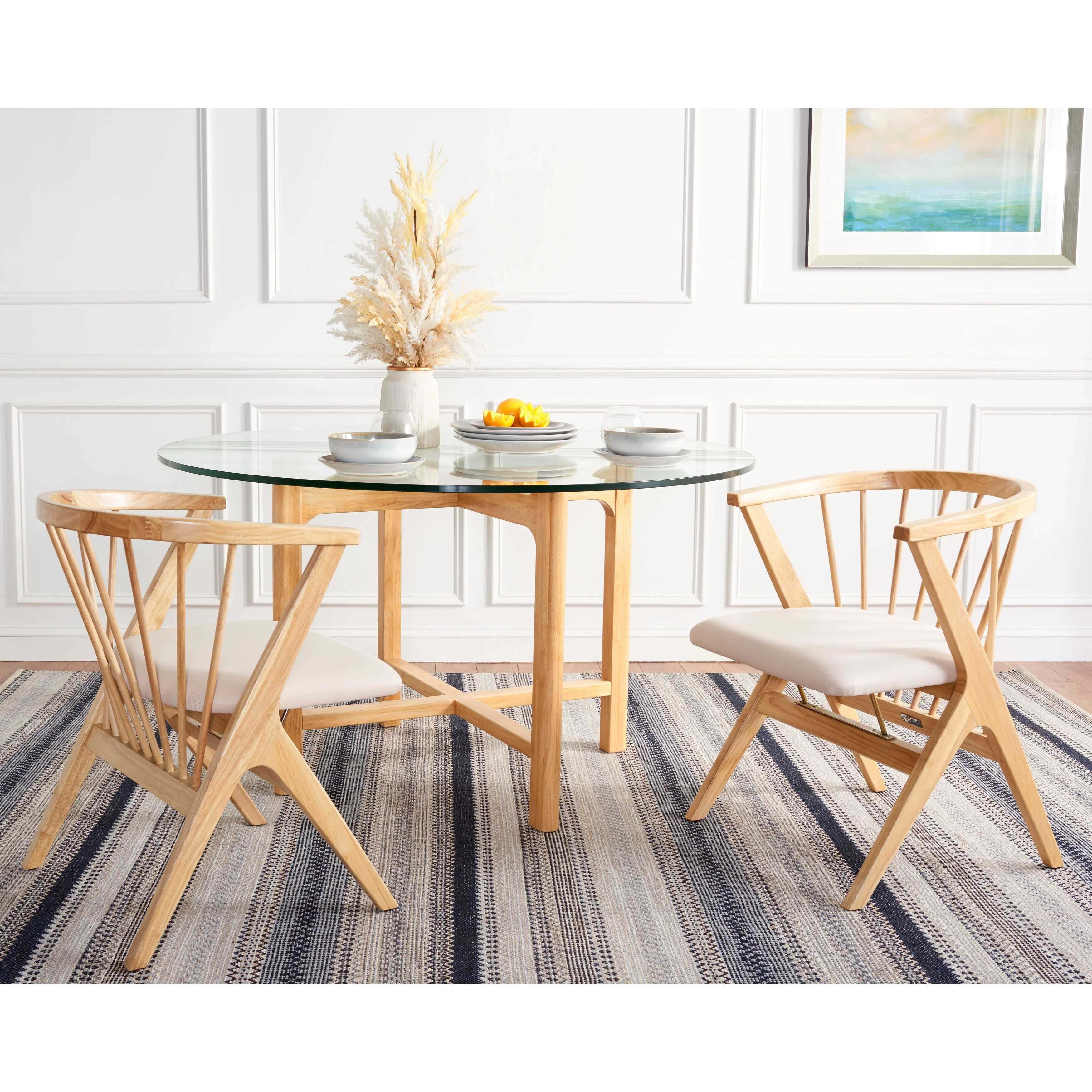 SAFAVIEH Carlota Spindle Dining Chair (Set of 2) - 23 W x 23 D x 30 H - 22Wx22Dx30H