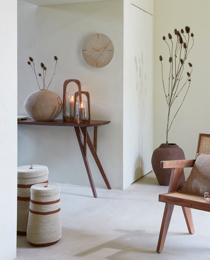 Light & Living - Klok JENAY - 43x1.5x43cm - Bruin