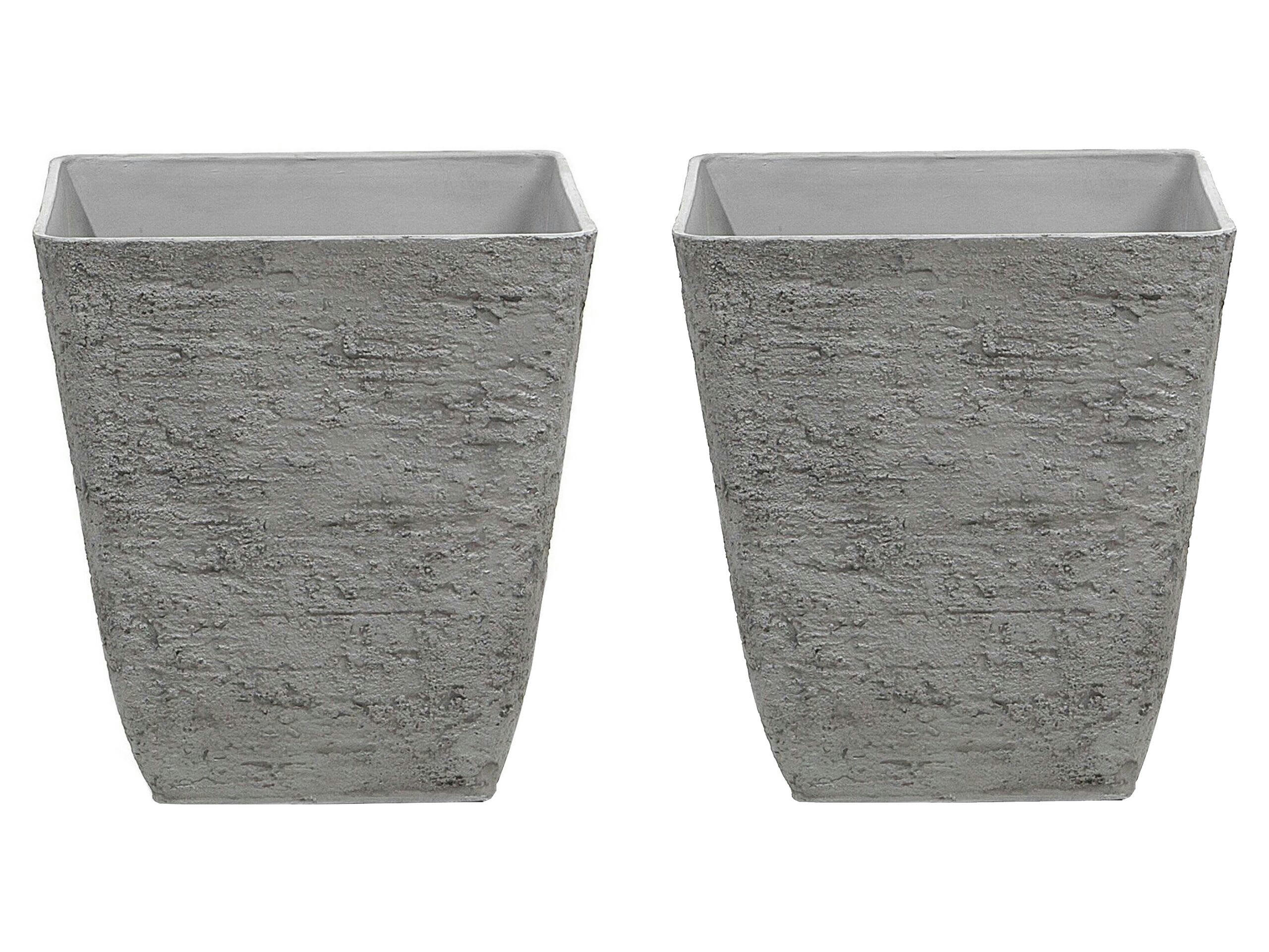 DELOS - Cache-pot d'extérieur en pierre gris H43
